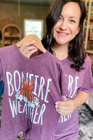 Bonfire Weather Heather Purple Child Tee - Tucked & Threaded