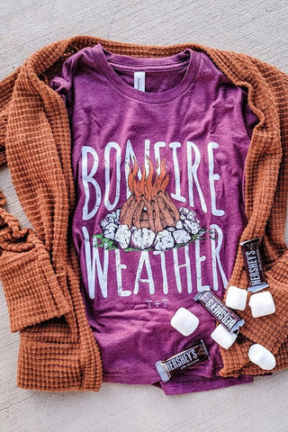 Bonfire Weather Heather Purple Child Tee - Tucked & Threaded