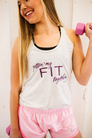 Gettin' My FIT Together Heather Grey Tank - Tucked & Threaded