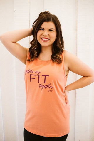 Gettin' my Fit Together Terracotta Tank-Small Only - Tucked & Threaded