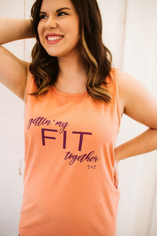 Gettin' my Fit Together Terracotta Tank-Small Only - Tucked & Threaded