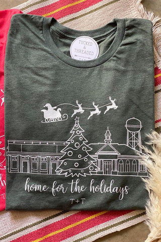 Home for the Holidays Forest Tee - Tucked & Threaded