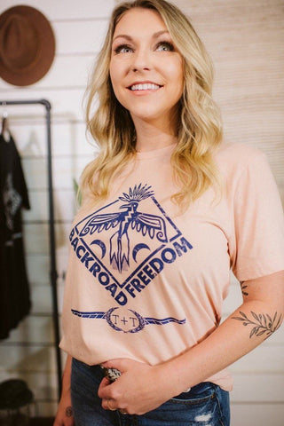 Backroad Freedom Blush Tee-Small Only