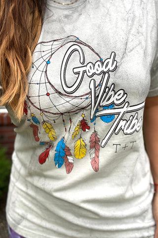 Good Vibe Tribe Grey Concrete Tee-Small & 3XL Only