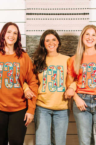 731 Fall Floral Burnt Orange Sweatshirt