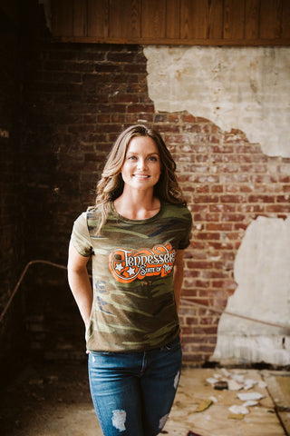 Tennessee State of Mind Camo Ladies’ Tee-Small Only