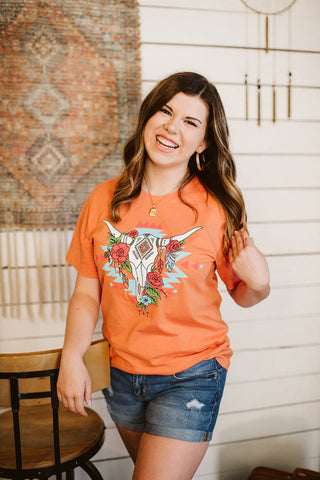 Aztec Skull Pumpkin Tee