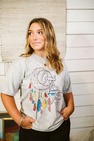 Good Vibe Tribe Grey Concrete Tee-Small & 3XL Only