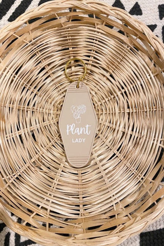 Plant Lady Retro Motel Keychain