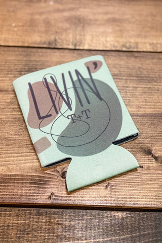 L I V I N’ Green Can Cooler - Tucked & Threaded