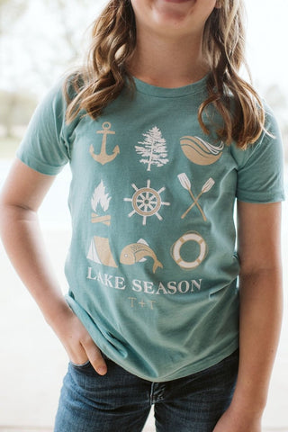 Lake Season Sea Blue Child Tee - Tucked & Threaded