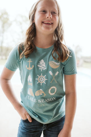 Lake Season Sea Blue Child Tee - Tucked & Threaded