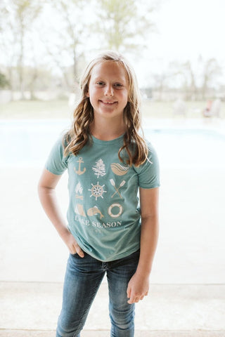 Lake Season Sea Blue Child Tee - Tucked & Threaded
