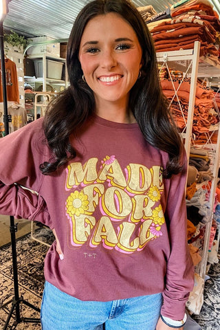 Made For Fall Plum Lightweight Pullover - Tucked & Threaded