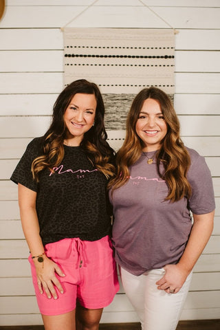 Mama Heather Purple Tee - Tucked & Threaded
