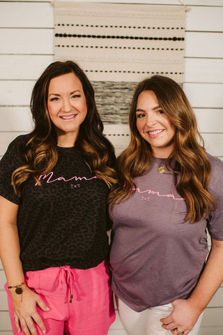 Mama Heather Purple Tee - Tucked & Threaded