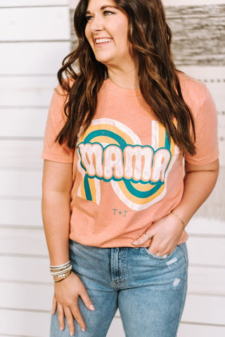 Mama Retro Sunset Tee - Tucked & Threaded