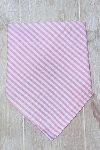 Pink Seersucker Dog Bandana - Tucked & Threaded