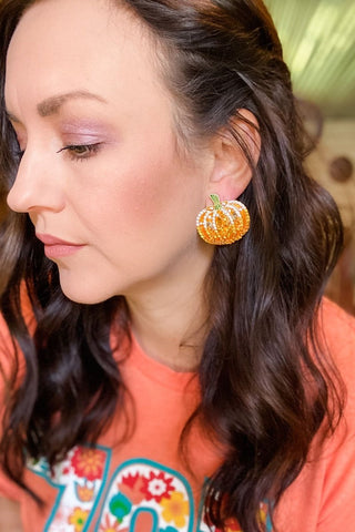 Pumpkin Spice Earrings - Tucked & Threaded