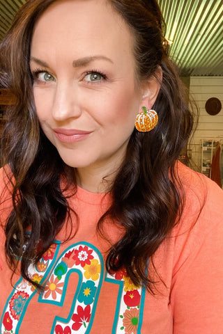Pumpkin Spice Earrings - Tucked & Threaded