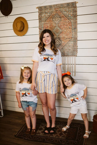 Runaway Campground Golden Ringer Child Tee - Tucked & Threaded