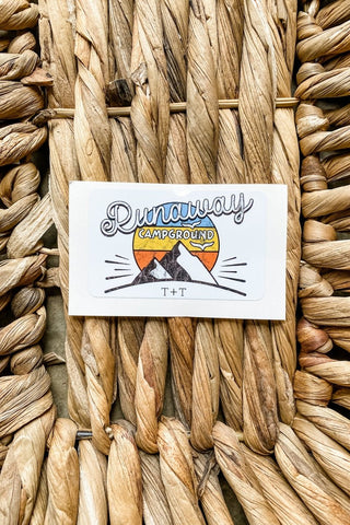 Runaway Campground Sticker - Tucked & Threaded