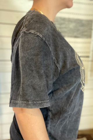 See God in Everything Black Mineral Wash Tee-S Only - Tucked & Threaded