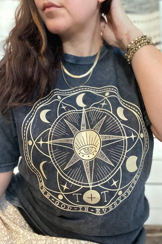 See God in Everything Black Mineral Wash Tee-S Only - Tucked & Threaded