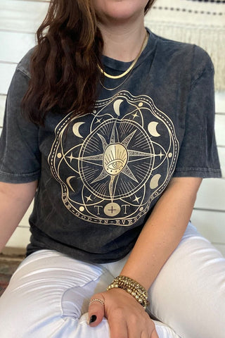 See God in Everything Black Mineral Wash Tee-S Only - Tucked & Threaded
