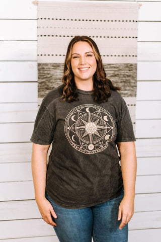 See God in Everything Black Mineral Wash Tee-S Only - Tucked & Threaded
