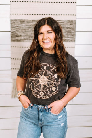 See God in Everything Black Mineral Wash Tee-S Only - Tucked & Threaded