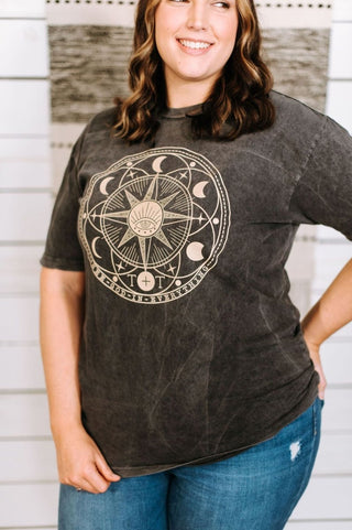 See God in Everything Black Mineral Wash Tee-S Only - Tucked & Threaded