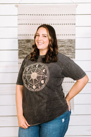 See God in Everything Black Mineral Wash Tee-S Only - Tucked & Threaded