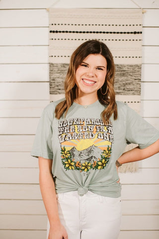 Trip Around the Sun Dusty Blue Tee - Tucked & Threaded