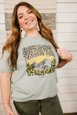 Trip Around the Sun Dusty Blue Tee - Tucked & Threaded
