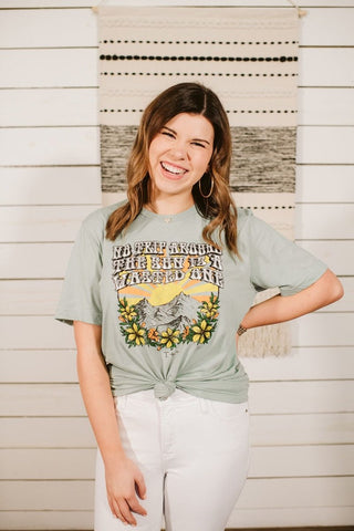 Trip Around the Sun Dusty Blue Tee - Tucked & Threaded