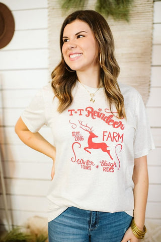 T+T Reindeer Farm Sand Tee - Tucked & Threaded