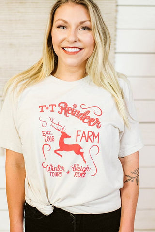 T+T Reindeer Farm Sand Tee - Tucked & Threaded