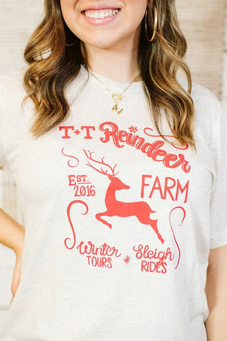 T+T Reindeer Farm Sand Tee - Tucked & Threaded