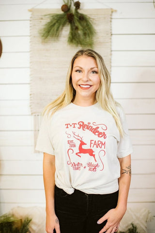 T+T Reindeer Farm Sand Tee - Tucked & Threaded