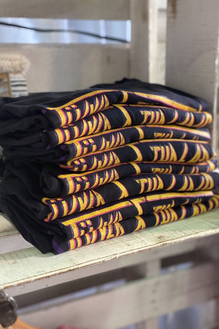 TUCKED & THREADED Throwback Band Washed Black Tee - Tucked & Threaded