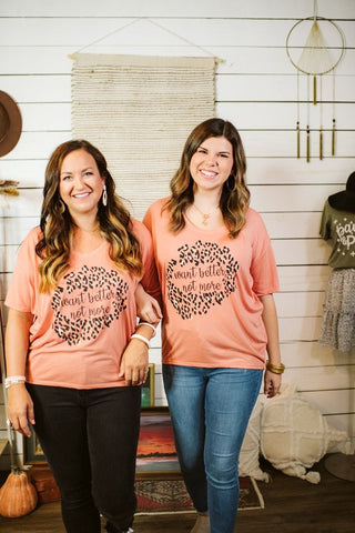 Want Better, Not More Terracotta Slouchy Tee-XS & S Only - Tucked & Threaded