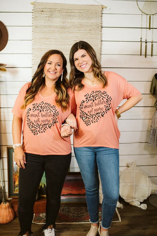 Want Better, Not More Terracotta Slouchy Tee-XS & S Only - Tucked & Threaded